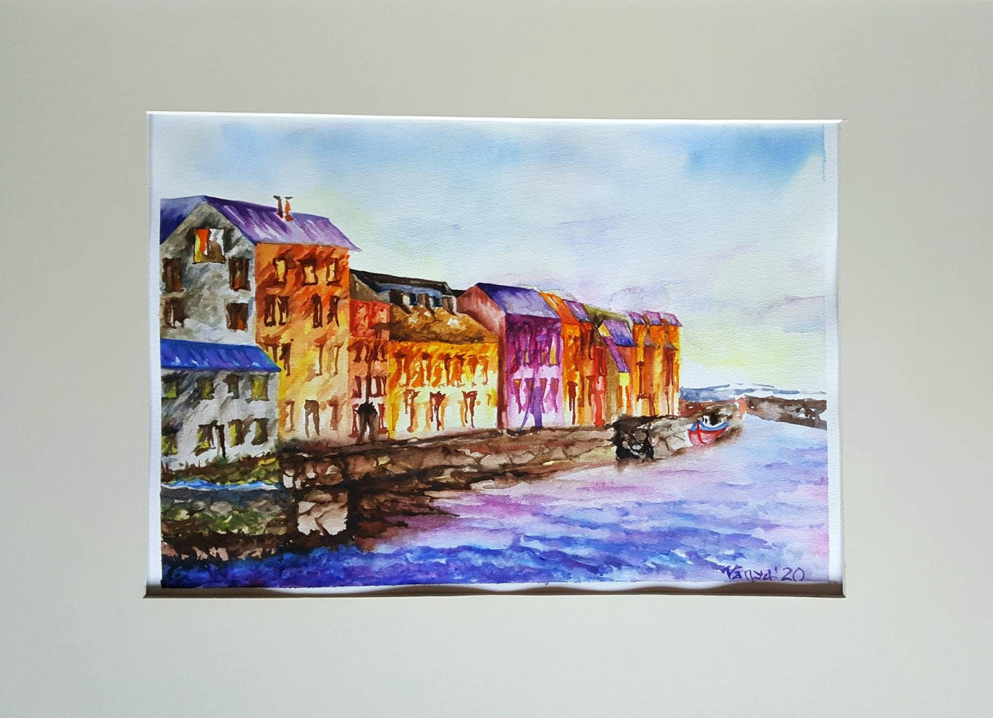 The Long Walk Galway Ireland Watercolour 3 - AVAILABLE TO ORDER