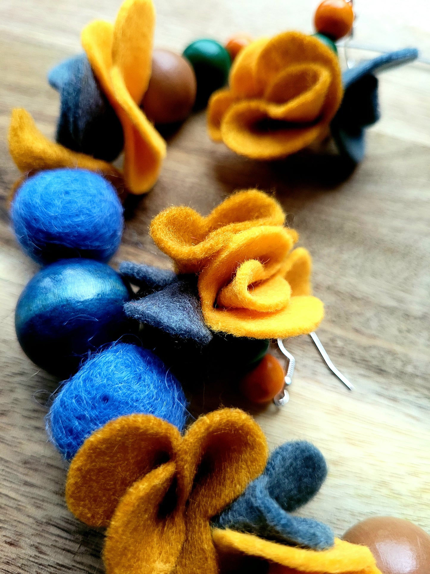 Saturday Afternoon - Wool Felt Ball Necklace And Earrings