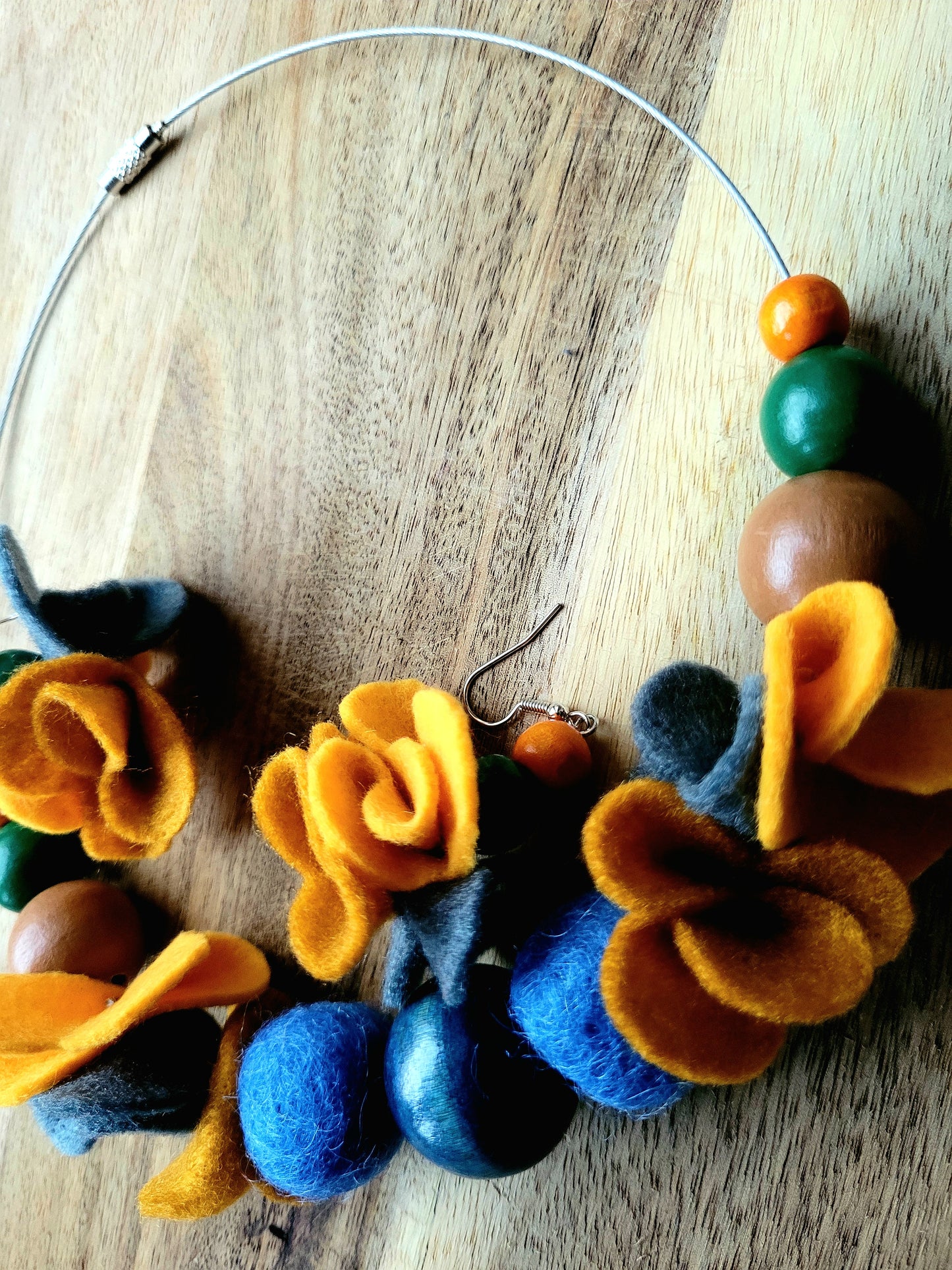 Saturday Afternoon - Wool Felt Ball Necklace And Earrings