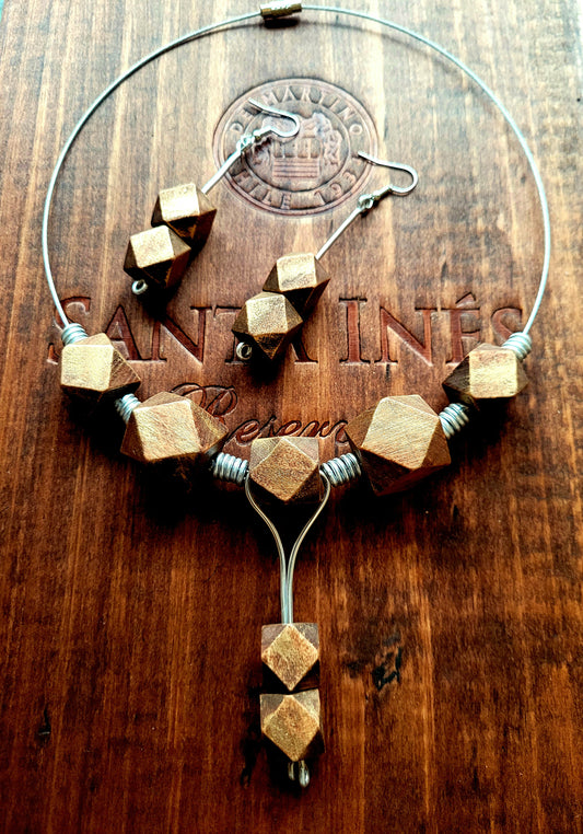 EDGY - Wood and Metal Jewellery Set