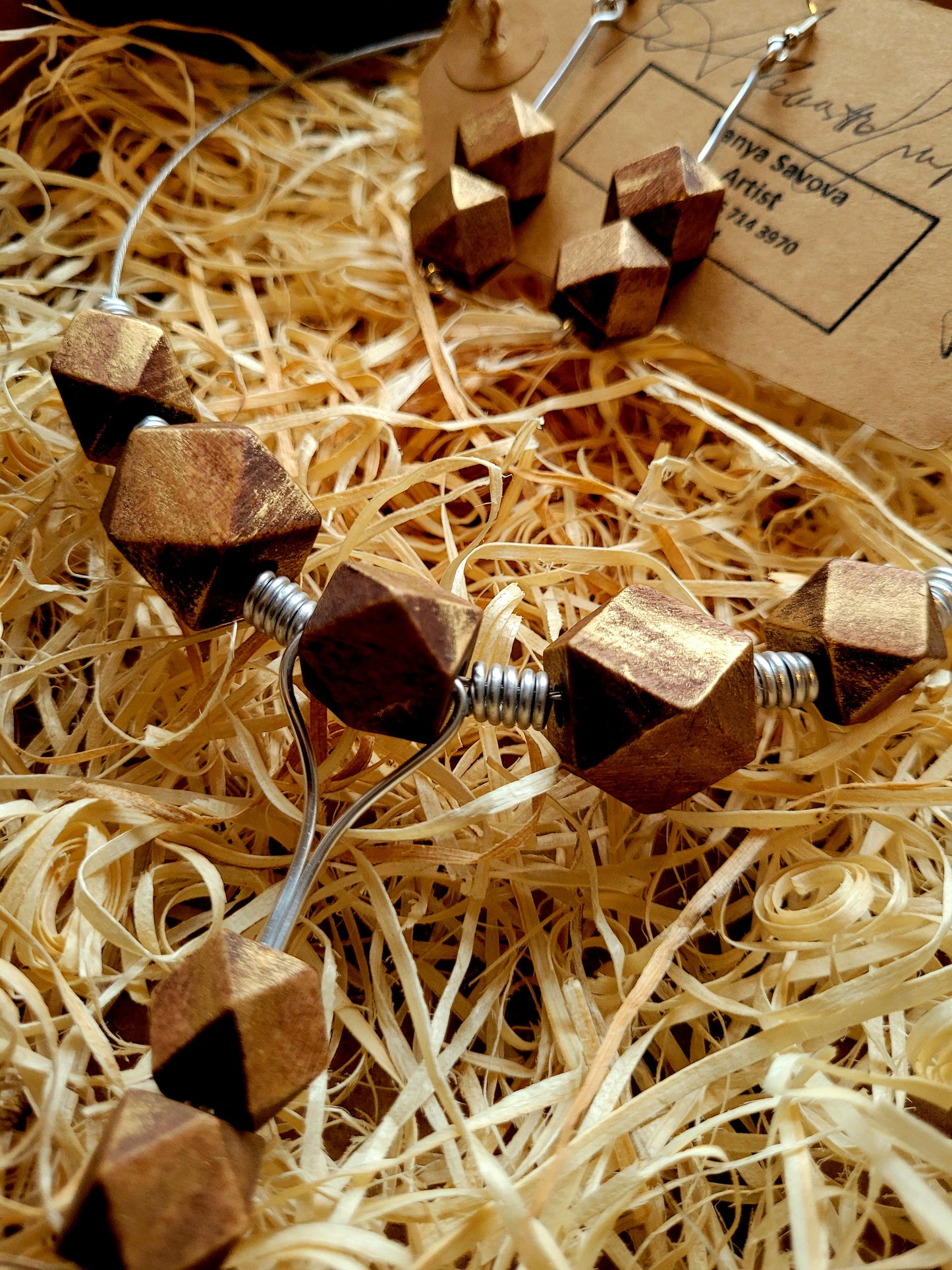 EDGY - Wood and Metal Jewellery Set