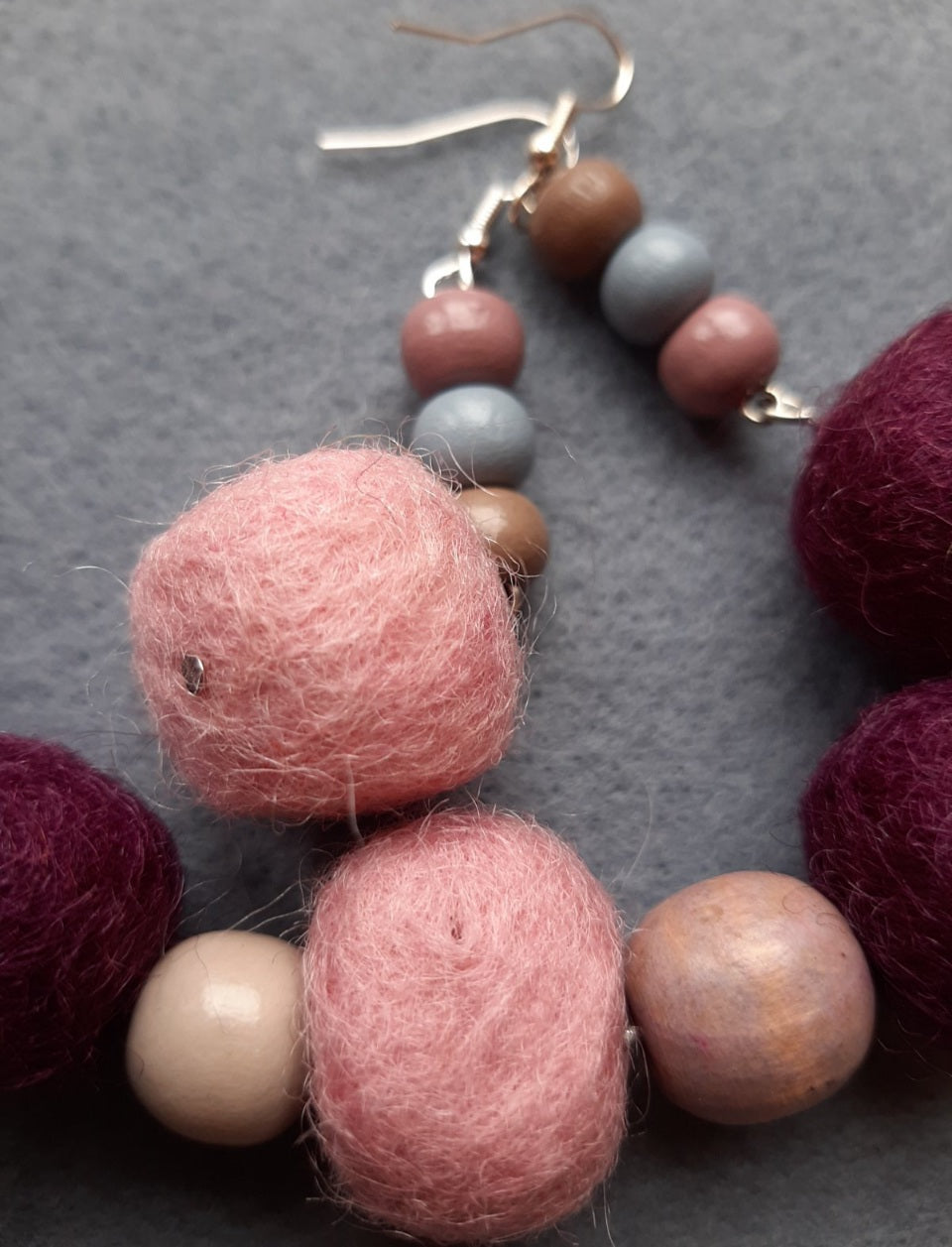 Antie - Bright and Sharp Wool Felt Ball Necklace And Earrings Set Jewellery Gift