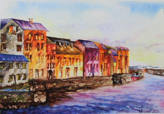 The Long Walk Galway Ireland Watercolour 3 - AVAILABLE TO ORDER