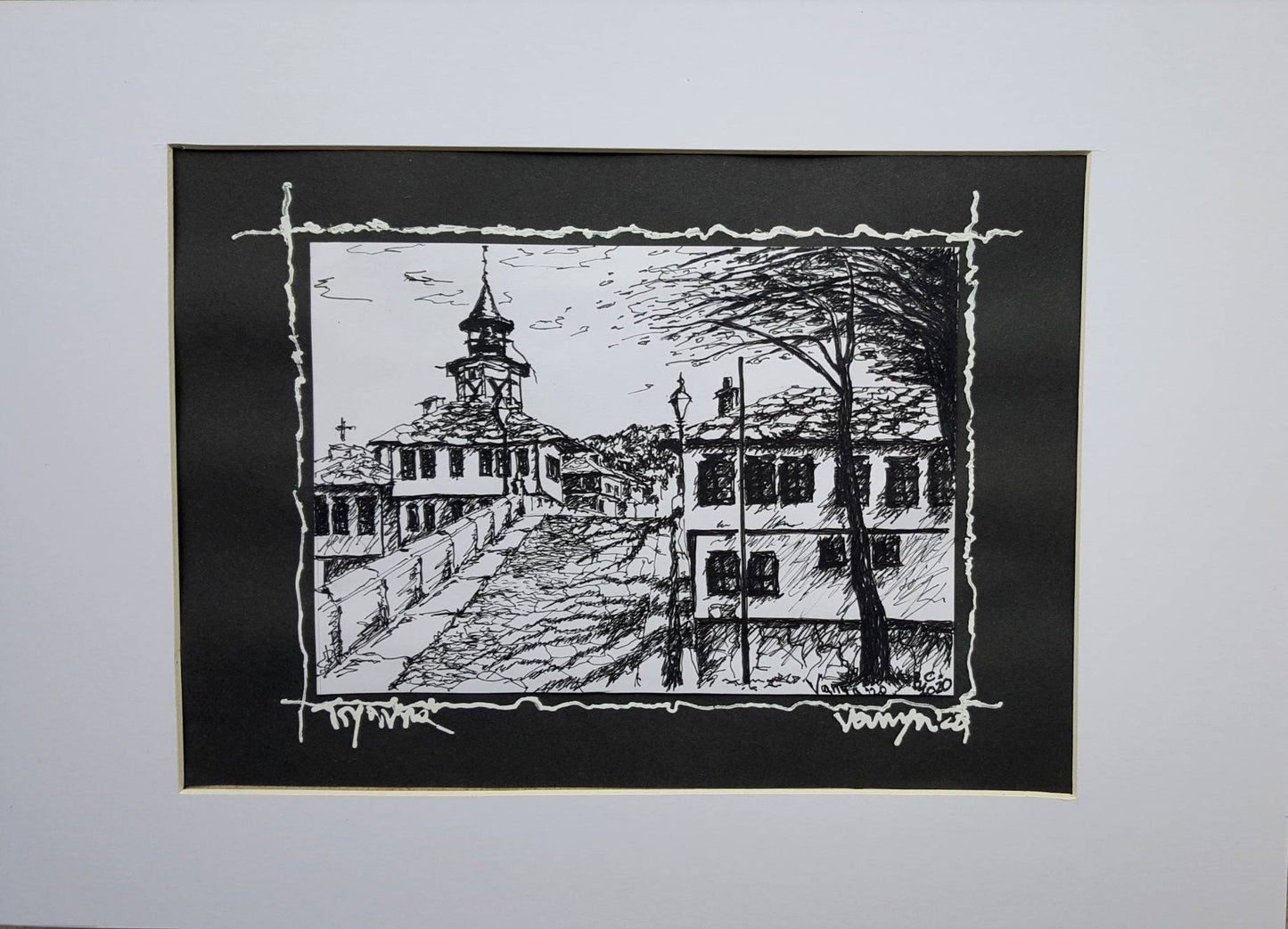 Tryavna Bulgaria 3 - Pen and Ink Original B&W Drawing