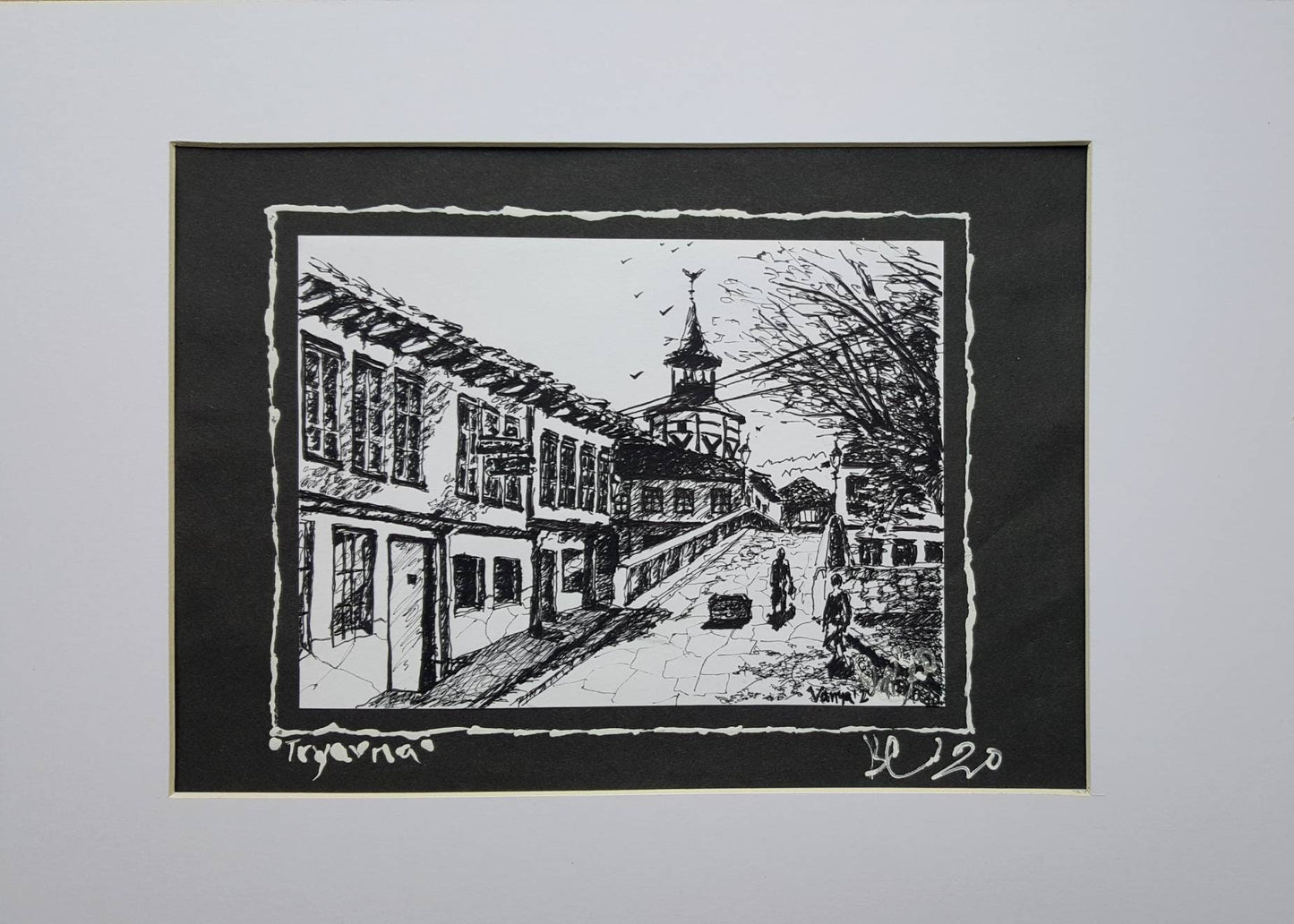 Tryavna Bulgaria 2 - Pen and Ink Original B&W Drawing