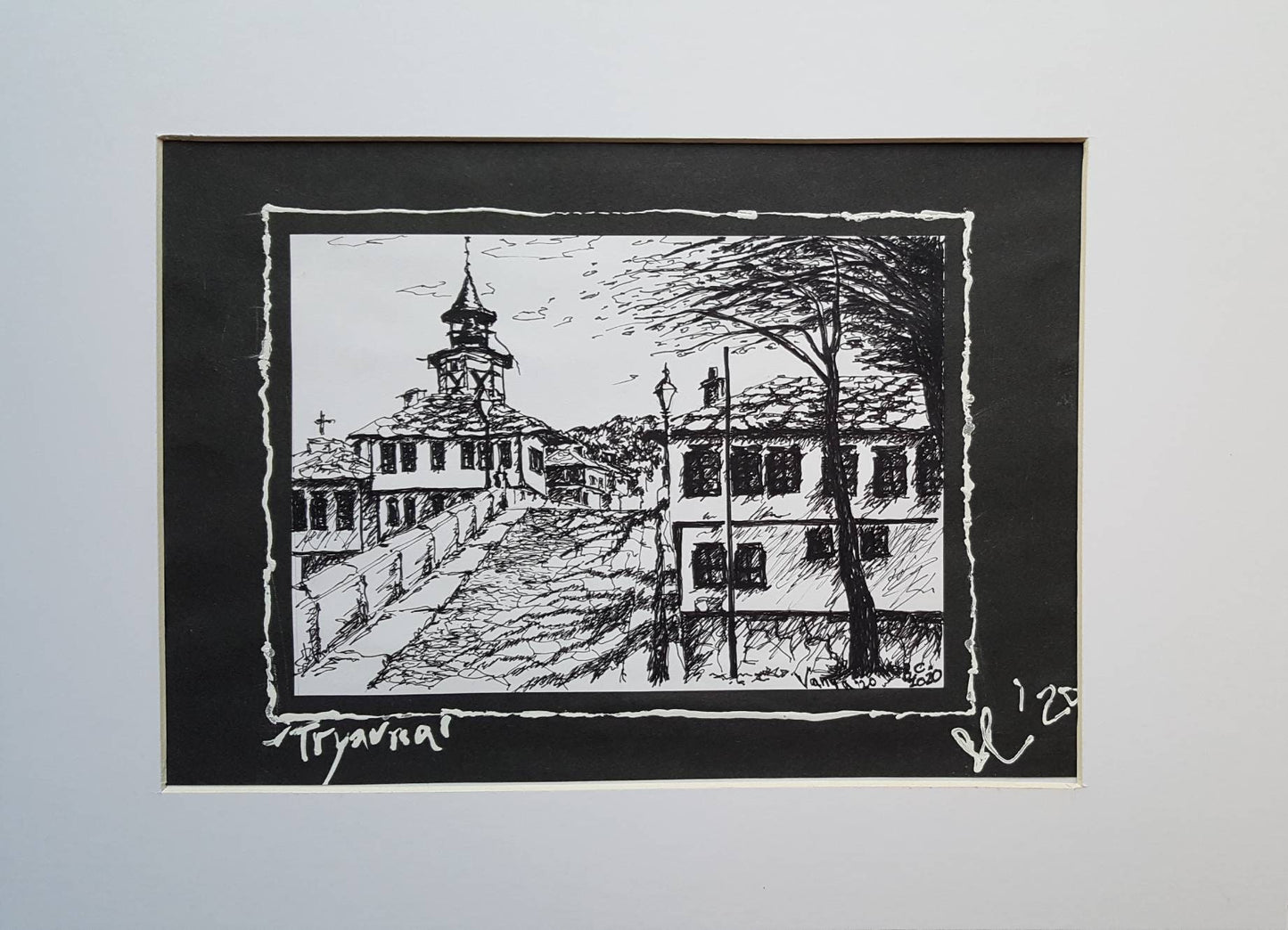 Tryavna Bulgaria 3 - Pen and Ink Original B&W Drawing